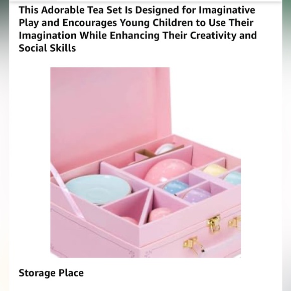 Jewelkeeper 13 Pieces Porcelain Pastel Polka Dots Design Tea Set For Children - Picture 3 of 13